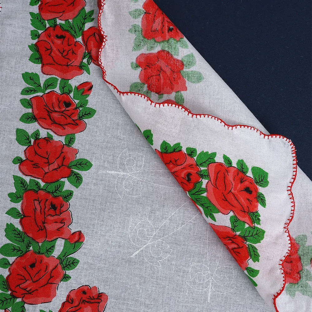 12 Packs of Women's Pure Cotton Printed Handkerchiefs, Pure Cotton Handkerchiefs, Wedding Bride Souvenirs, Flap Pocket Pants Scarf