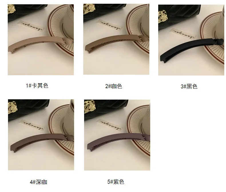 Women Elegant Matt Color Banana Claw Clips Matt Color Plastic Hair Barrettes Simple Solid Hair Clips Black Brown Ponytail Holder