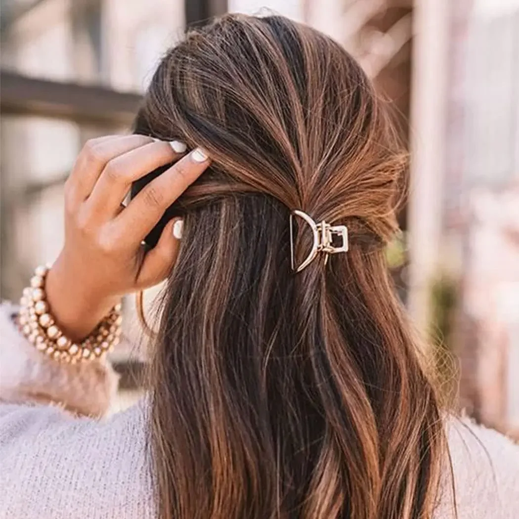 Mini Non Slip Claw Clips Hair Accessories Daily Party Gift for Women and Girls 2pcs Hair Claw Gold Hair Clips