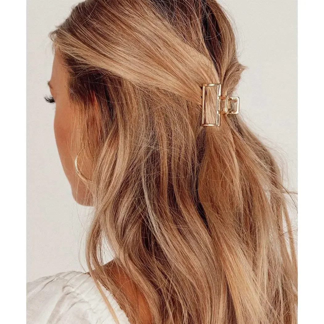Mini Non Slip Claw Clips Hair Accessories Daily Party Gift for Women and Girls 2pcs Hair Claw Gold Hair Clips