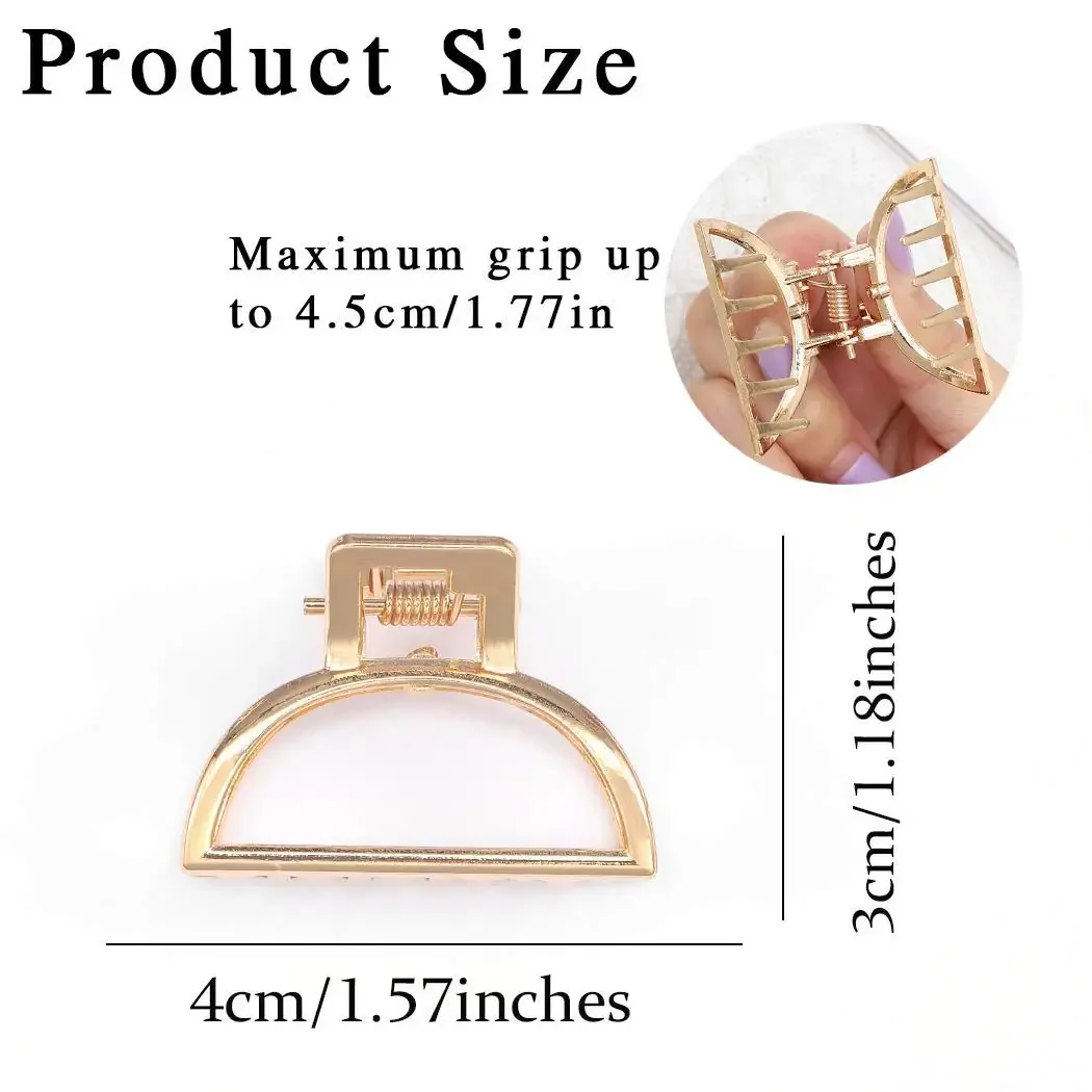 Mini Non Slip Claw Clips Hair Accessories Daily Party Gift for Women and Girls 2pcs Hair Claw Gold Hair Clips
