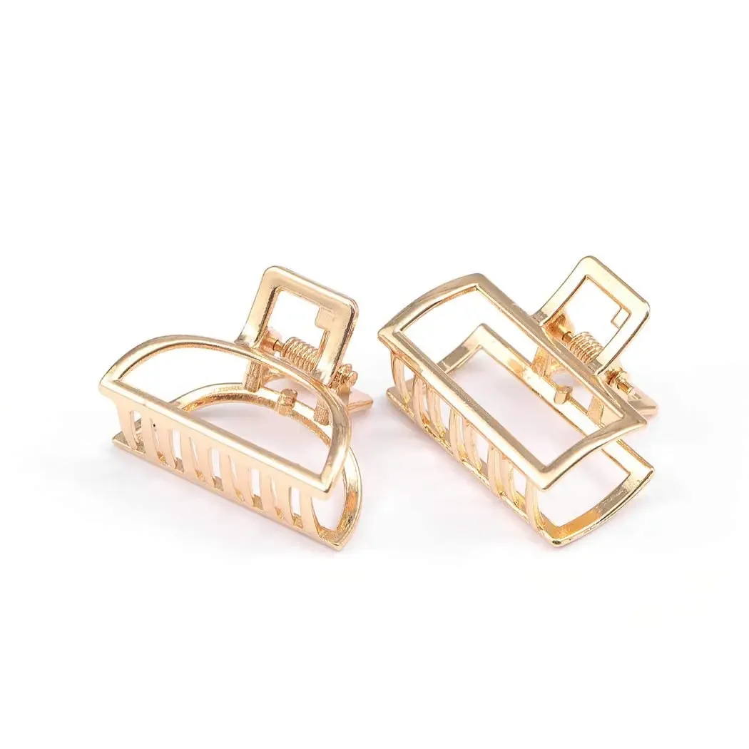 Mini Non Slip Claw Clips Hair Accessories Daily Party Gift for Women and Girls 2pcs Hair Claw Gold Hair Clips