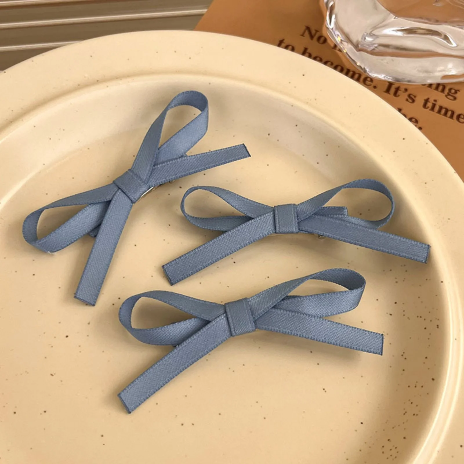 3PCS One Piece Clip Sweet & Spicy Vibe Ribbon Small Ribbon Braided Hair Clip Princess Hair Style Headdress Clip