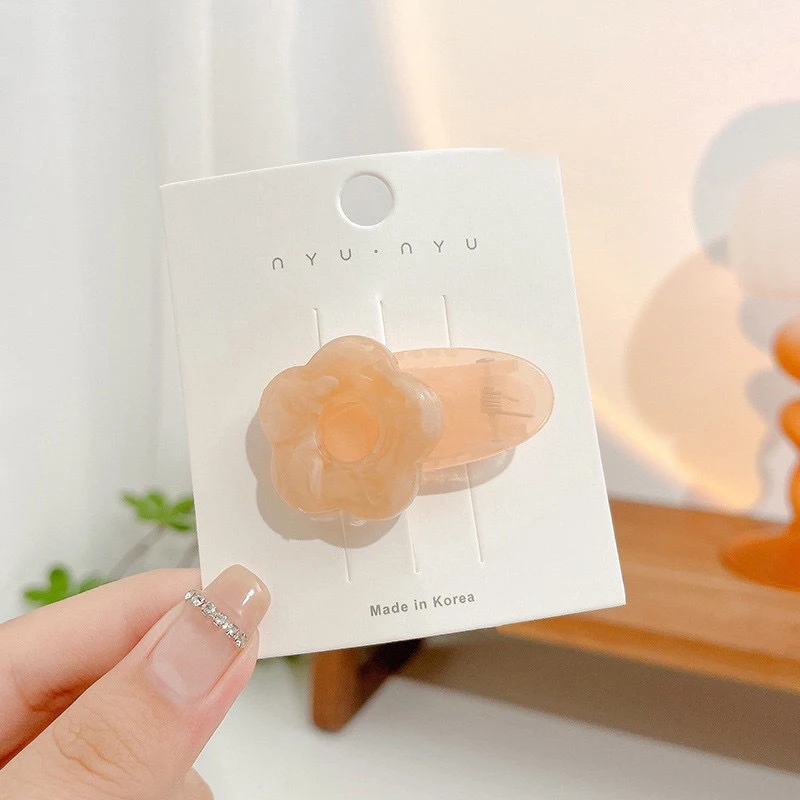 5pcs candy color transparent hair clip Japanese cute girl side bangs broken hair small clip bb clip headdress forehead hair clip