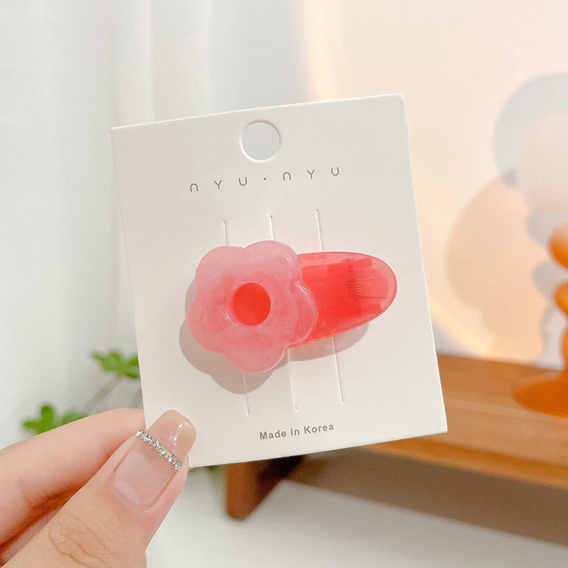 5pcs candy color transparent hair clip Japanese cute girl side bangs broken hair small clip bb clip headdress forehead hair clip