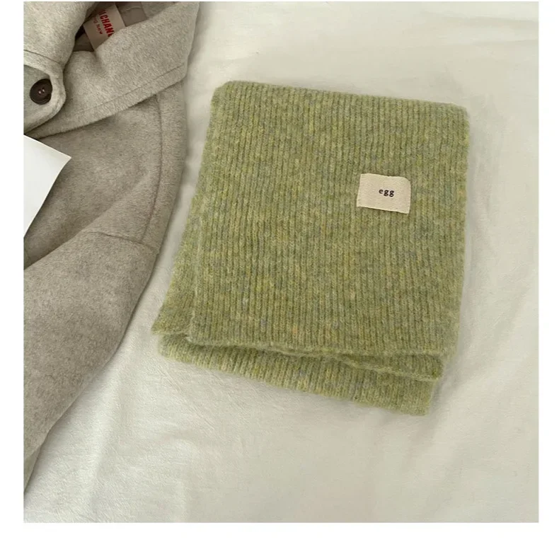 Winter Mohair Scarf Women Luxury Scarves Thicken Warmer Soft Pashmina Shawls Wraps Female Pure Color Knitted Long Scarf