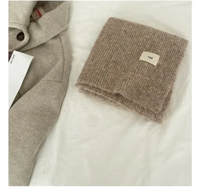 Winter Mohair Scarf Women Luxury Scarves Thicken Warmer Soft Pashmina Shawls Wraps Female Pure Color Knitted Long Scarf