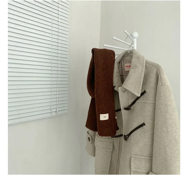 Winter Mohair Scarf Women Luxury Scarves Thicken Warmer Soft Pashmina Shawls Wraps Female Pure Color Knitted Long Scarf