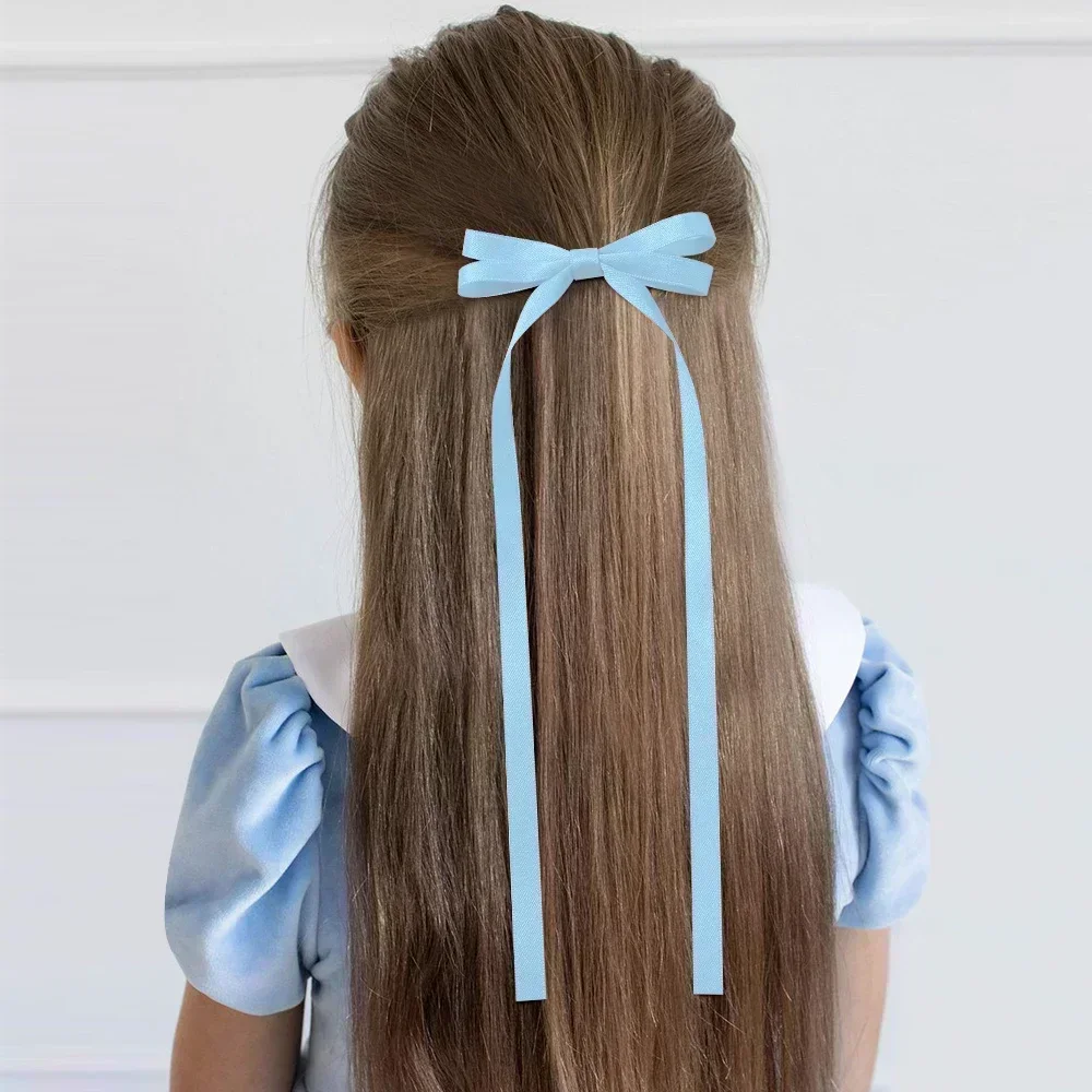 2pcs Cute Ribbon Bow Headband Long Tassel Hair Clip Women's Hair Accessories Girls Party Headwear Side Clips Wholesale