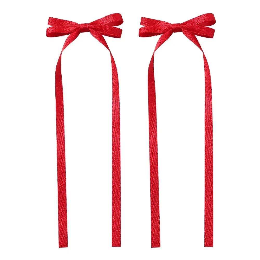 2pcs Cute Ribbon Bow Headband Long Tassel Hair Clip Women's Hair Accessories Girls Party Headwear Side Clips Wholesale