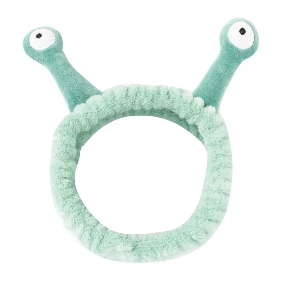 Women Coral Fleece Cartoon Snail Headband Make up Elastic Spa Hairband Skin Care Face Wash Hairband Women Girl
