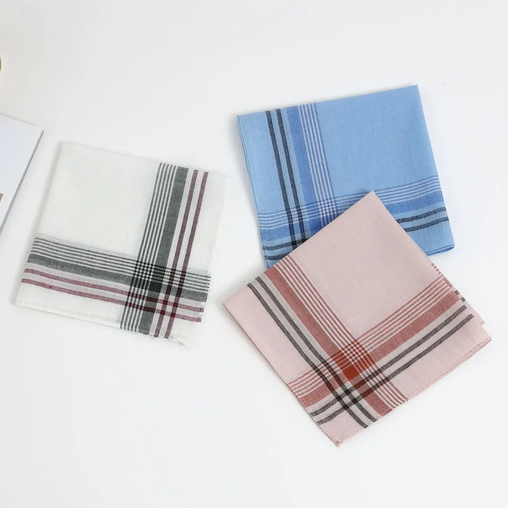 12 Packs of Men's Polyester Handkerchiefs, Classic Plaid Handkerchiefs, Soft and Comfortable Flap Pocket Pants Squares, Great Gifts for Parties, Table Mats, Groom's Souvenirs, Wedding Supplies