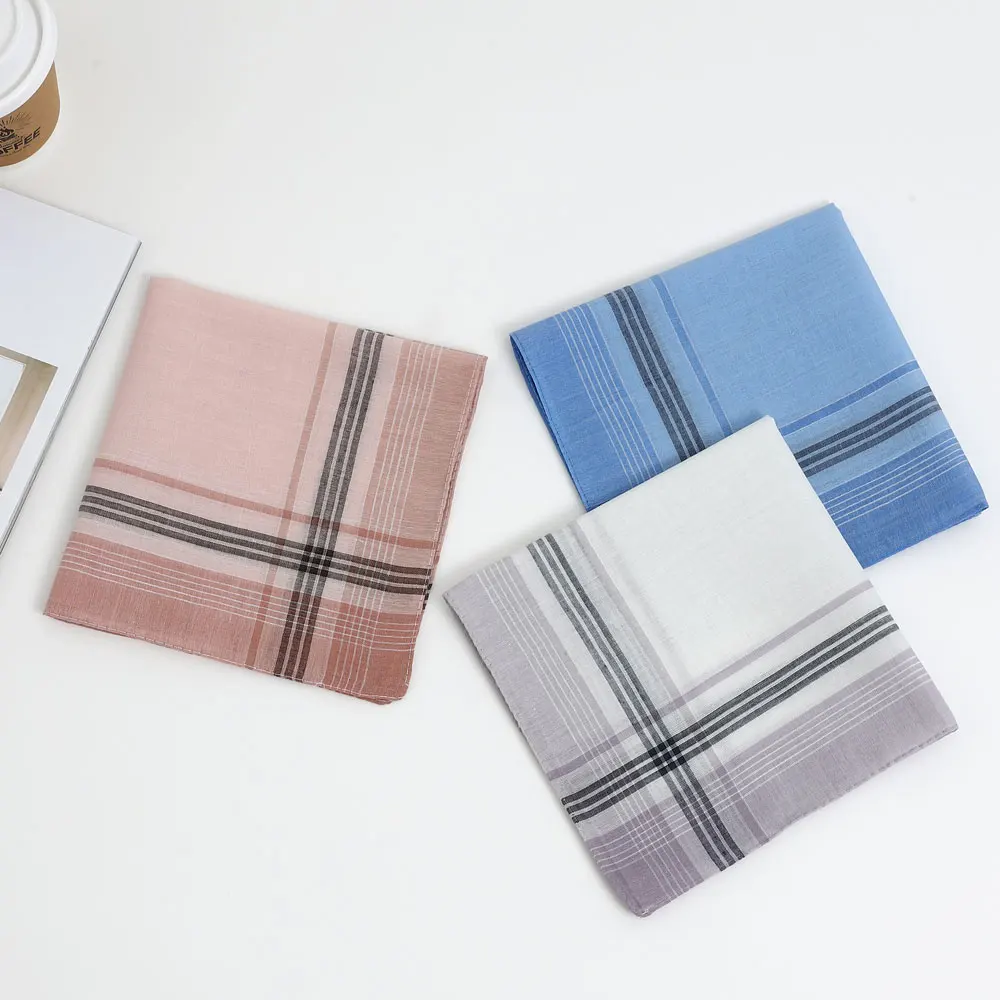 12 Packs of Men's Polyester Handkerchiefs, Classic Plaid Handkerchiefs, Soft and Comfortable Flap Pocket Pants Squares, Great Gifts for Parties, Table Mats, Groom's Souvenirs, Wedding Supplies