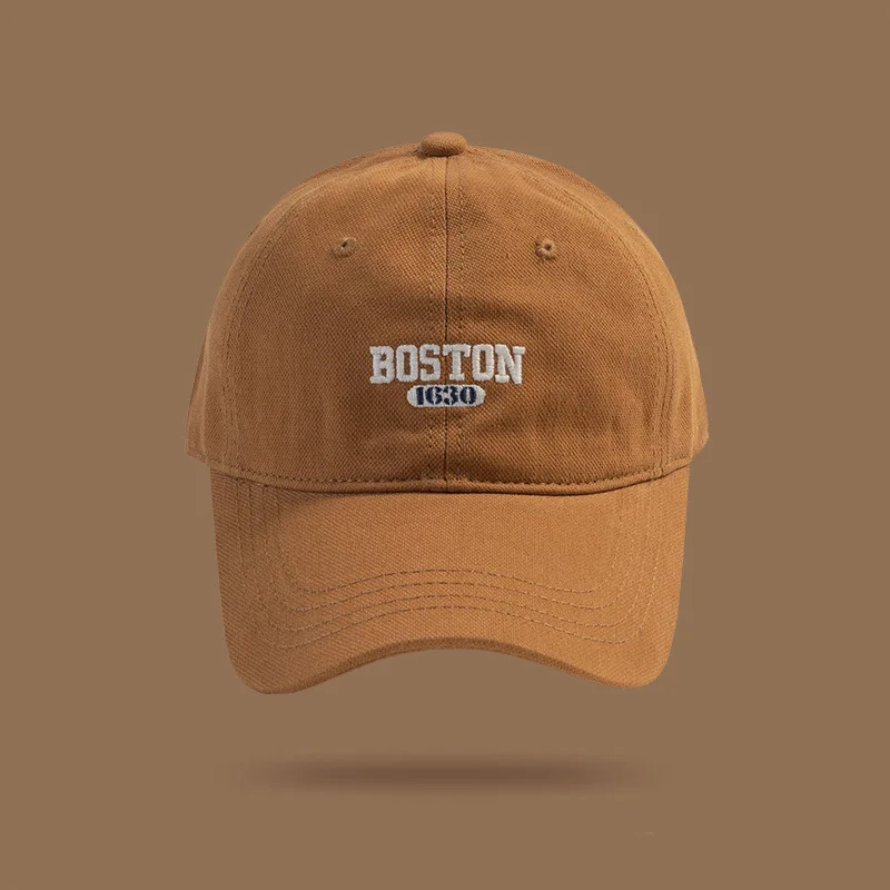 Pink Sweet Girl Ins Embroidered Duck Tongue Hat Versatile Curved brimmed Men's Baseball Hat Spring and Autumn