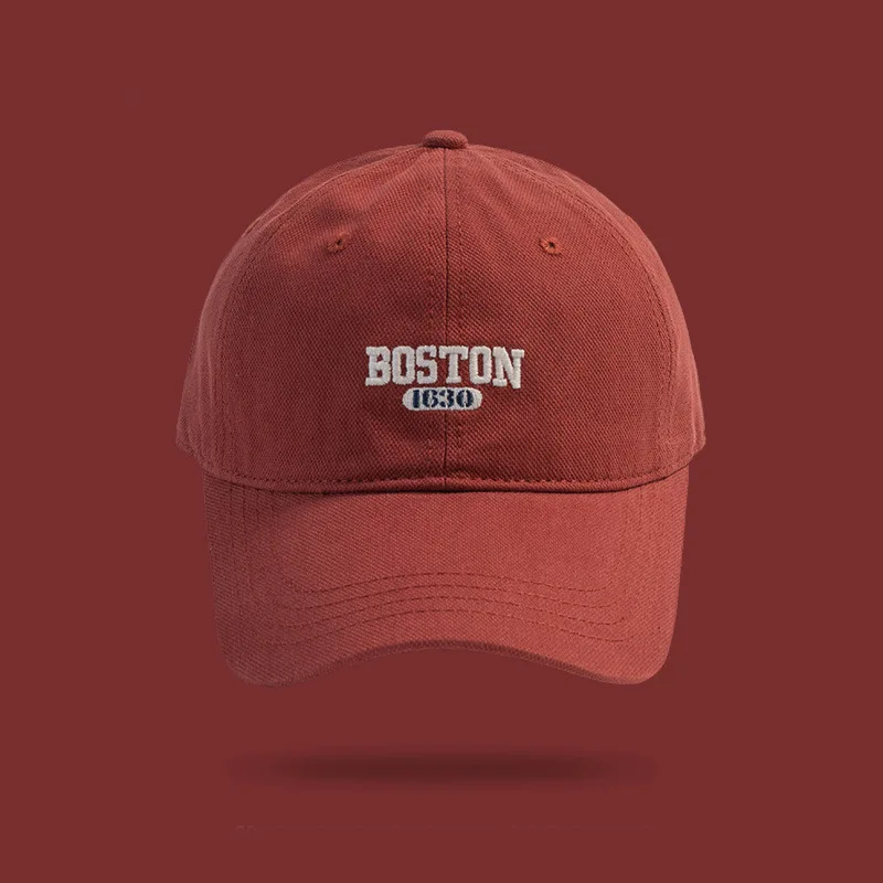 Pink Sweet Girl Ins Embroidered Duck Tongue Hat Versatile Curved brimmed Men's Baseball Hat Spring and Autumn