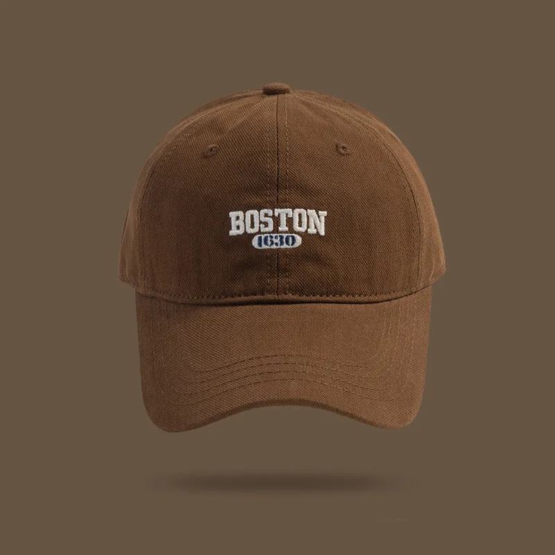 Pink Sweet Girl Ins Embroidered Duck Tongue Hat Versatile Curved brimmed Men's Baseball Hat Spring and Autumn