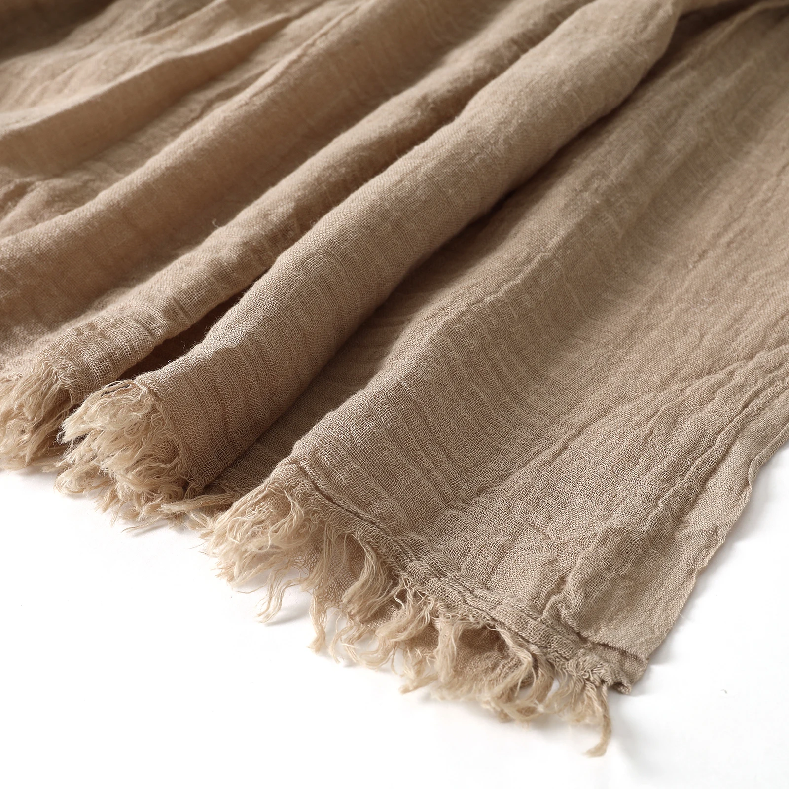 Solid Color Cotton Linen Scarf for Men Women Autumn Winter Warm Pashmina Soft Long Shawls Wraps Short Tassel Bufanda Muffler