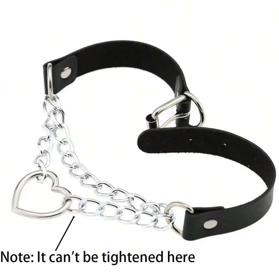 Yanxyad Leather Choker Collar Necklace, Heart Shape Gothic Punk Rock Choker Necklace Collars Valentines,Mom,Mother,Mother's Day,