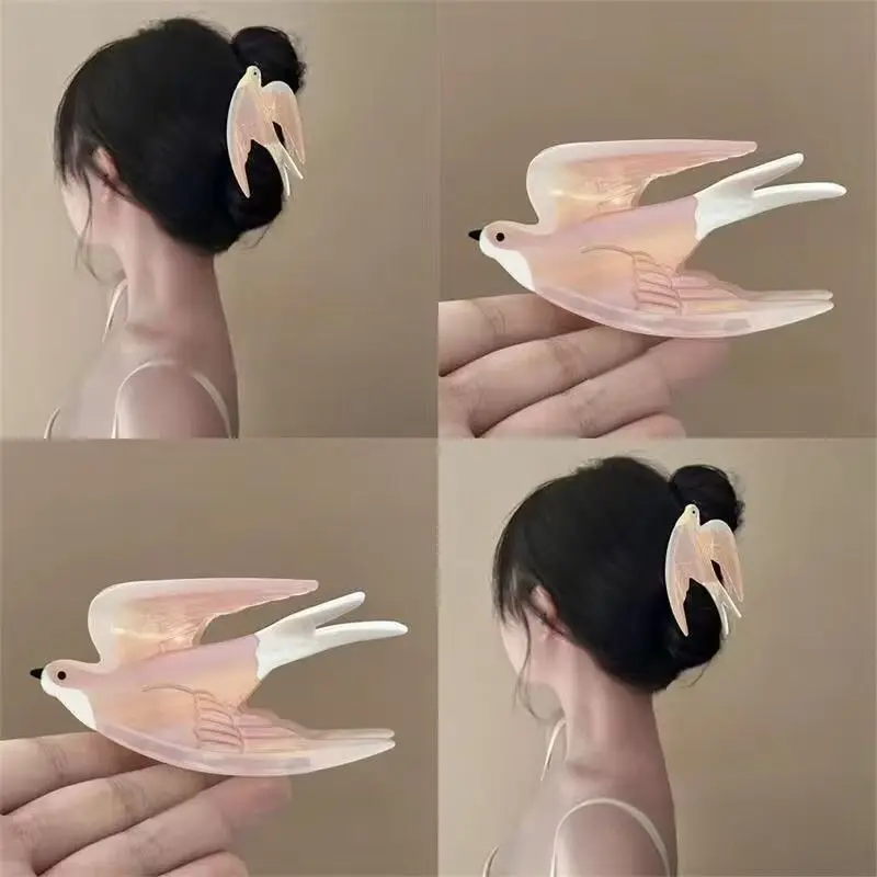 1/2pcs Sweet and cute new vinegar hair clip, bird animal, shark clip, swallow clip, dished hair, ponytail clip, hair catcher