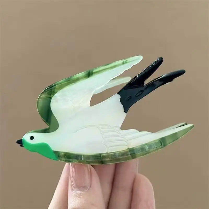 1/2pcs Sweet and cute new vinegar hair clip, bird animal, shark clip, swallow clip, dished hair, ponytail clip, hair catcher