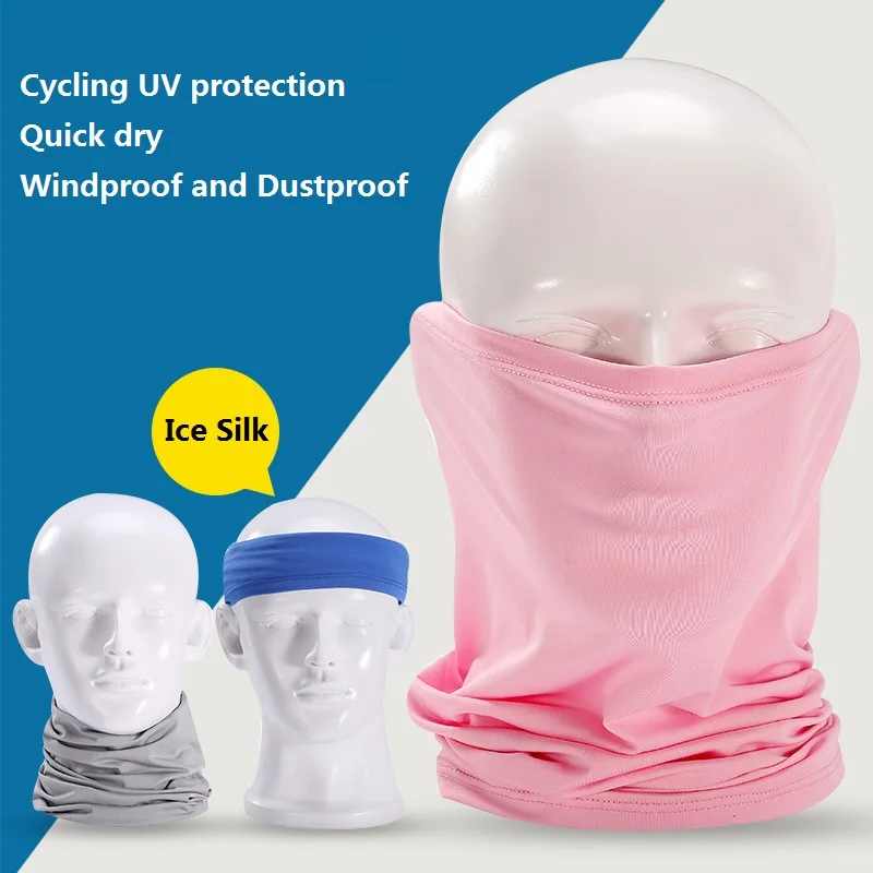 Women Men Ice Silk Face Cover Neck Tube Outdoor Sports Bandana Scarf Breathable Hiking Scarf Neck Gaiter Camo Army Bandana