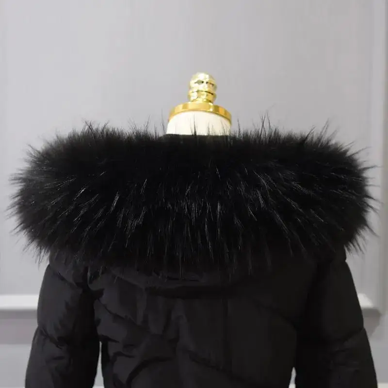 Winter Faux Fur Collars for Women Warm Raccoon Fur Scarf Hood Fur Shawl Decor Multicolor Fake Fur Scarf Plush Coat Fluffy Collar