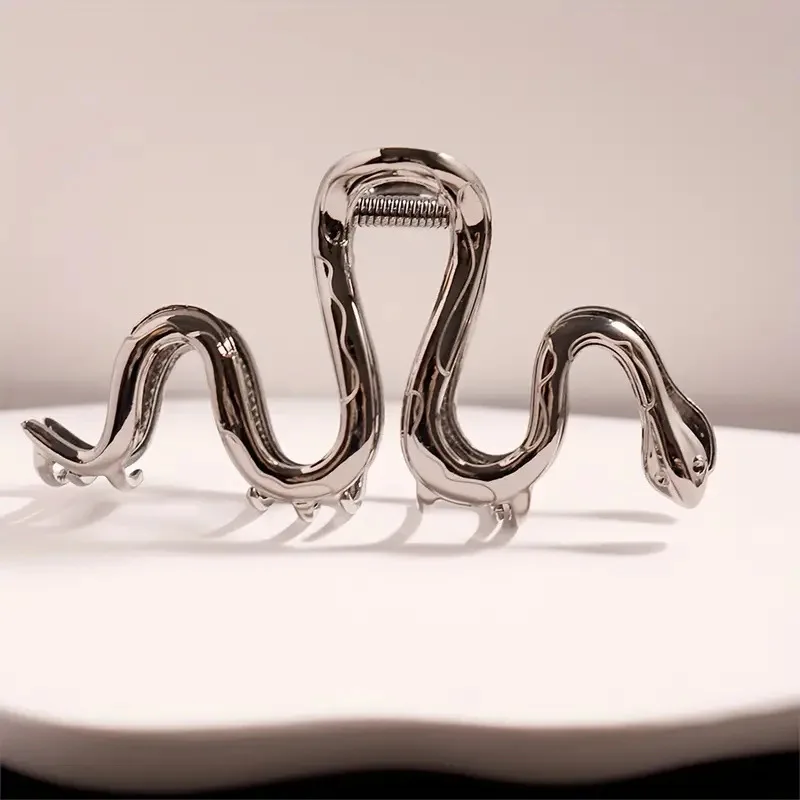 1pc metal snake clip simple style shark clip anti-slip ponytail clip elegant hair clip headpiece