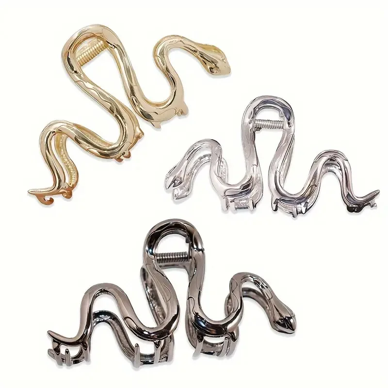 1pc metal snake clip simple style shark clip anti-slip ponytail clip elegant hair clip headpiece
