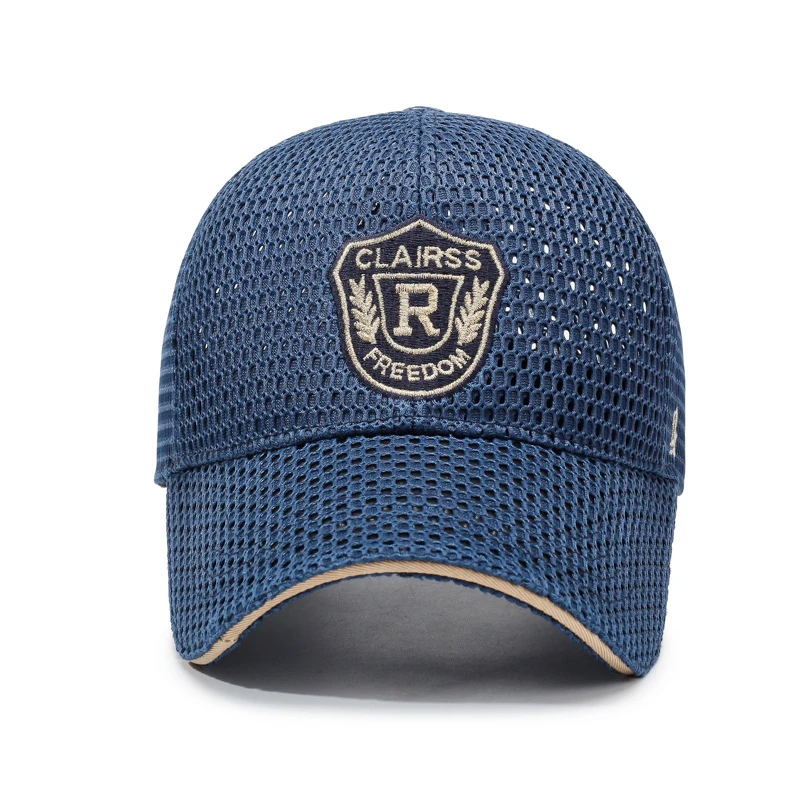 Men's Baseball Cap Breathable Mesh Woven Craft Polyester Label Decorated Solid Color Sporty Spring and Summer
