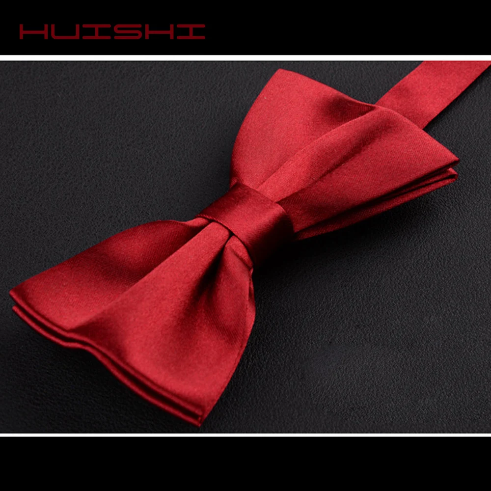 Men Bowtie Solid Color Bow Tie Man Classic Black White Green Wine Neck Butterfly Adjustable Fit Wedding Ties Accessories Gifts