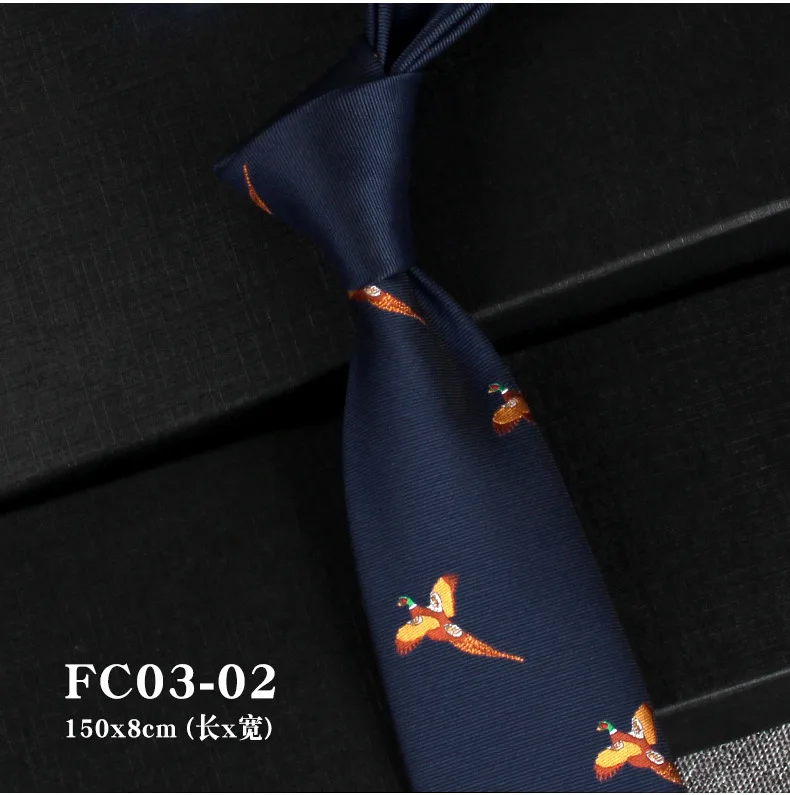 Mens Retro French Style Men's Formal Tie Professional Business British Luxury Wedding Banquet Groom Red Blue Birds Duck Ties