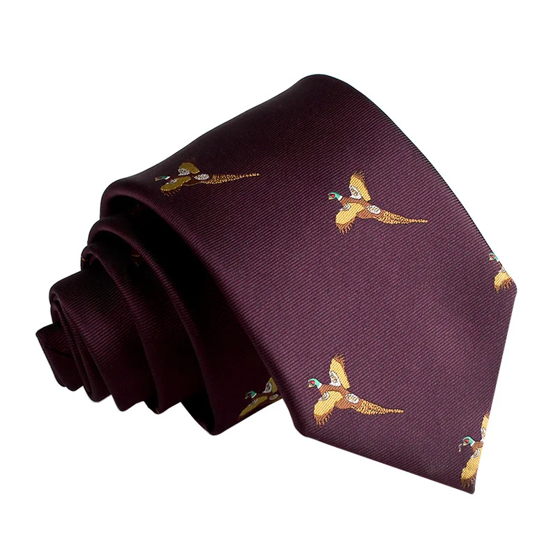 Mens Retro French Style Men's Formal Tie Professional Business British Luxury Wedding Banquet Groom Red Blue Birds Duck Ties