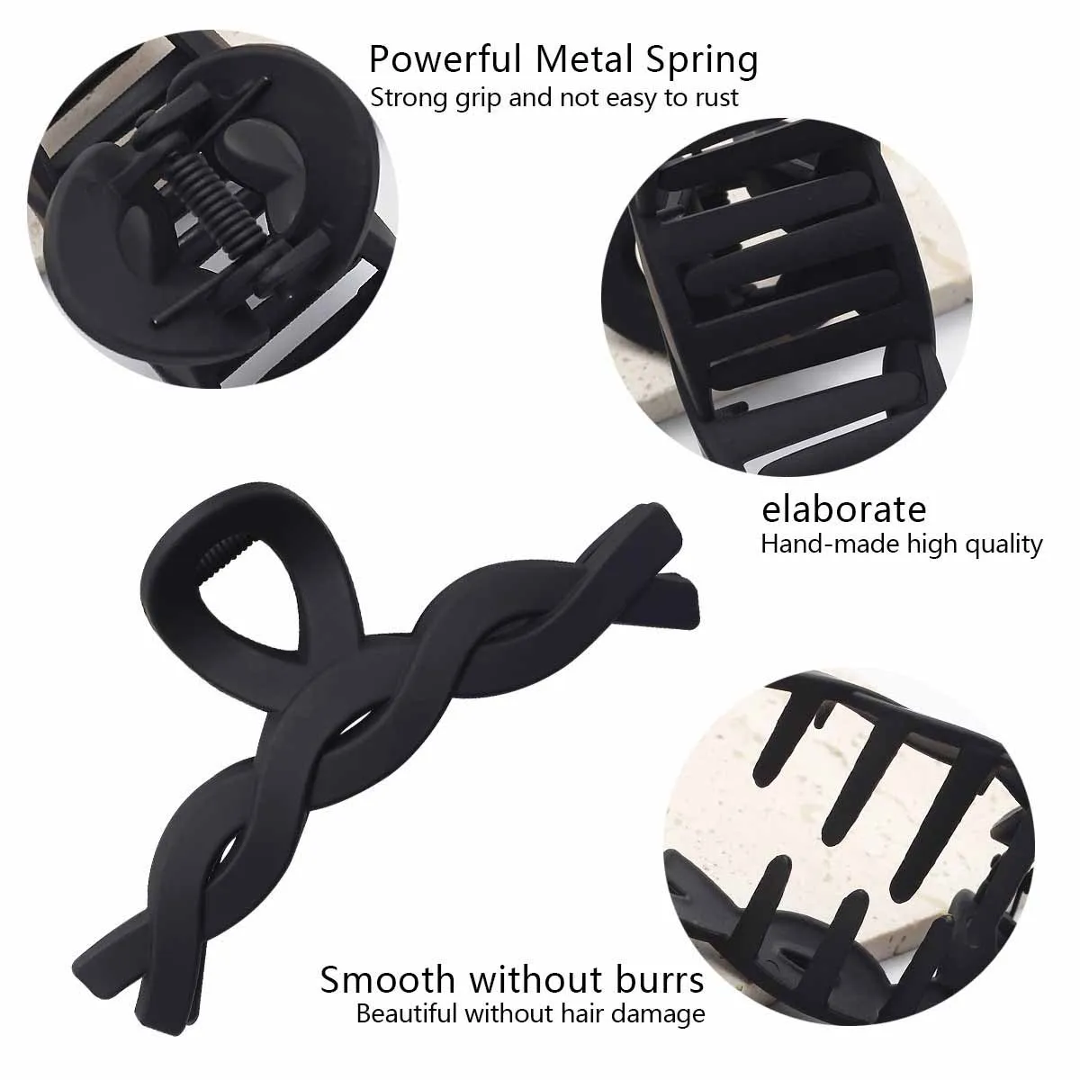 11pcs Fashionable and versatile matte coffee color Maillard style PC hair grab hair accessory combination