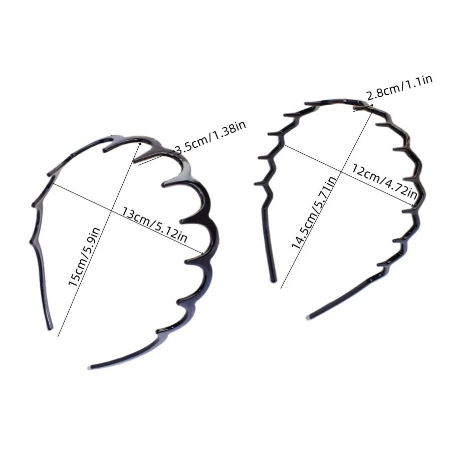 3 Pieces of Wavy, Toothed, High Cranial Top Texture Hair Bands, Pressure-Free, Suitable for Both Men and Women
