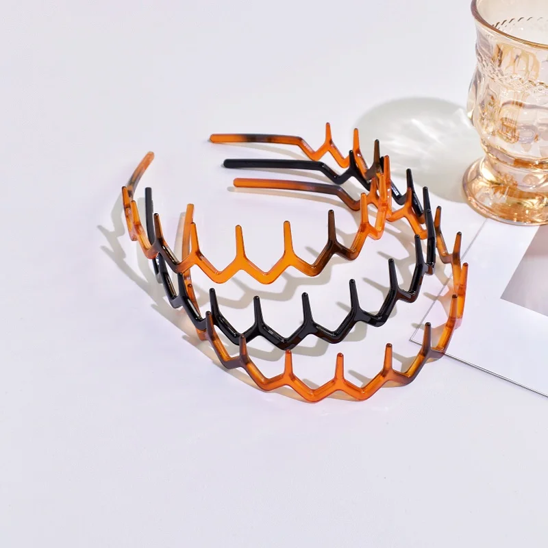 3 Pieces of Wavy, Toothed, High Cranial Top Texture Hair Bands, Pressure-Free, Suitable for Both Men and Women