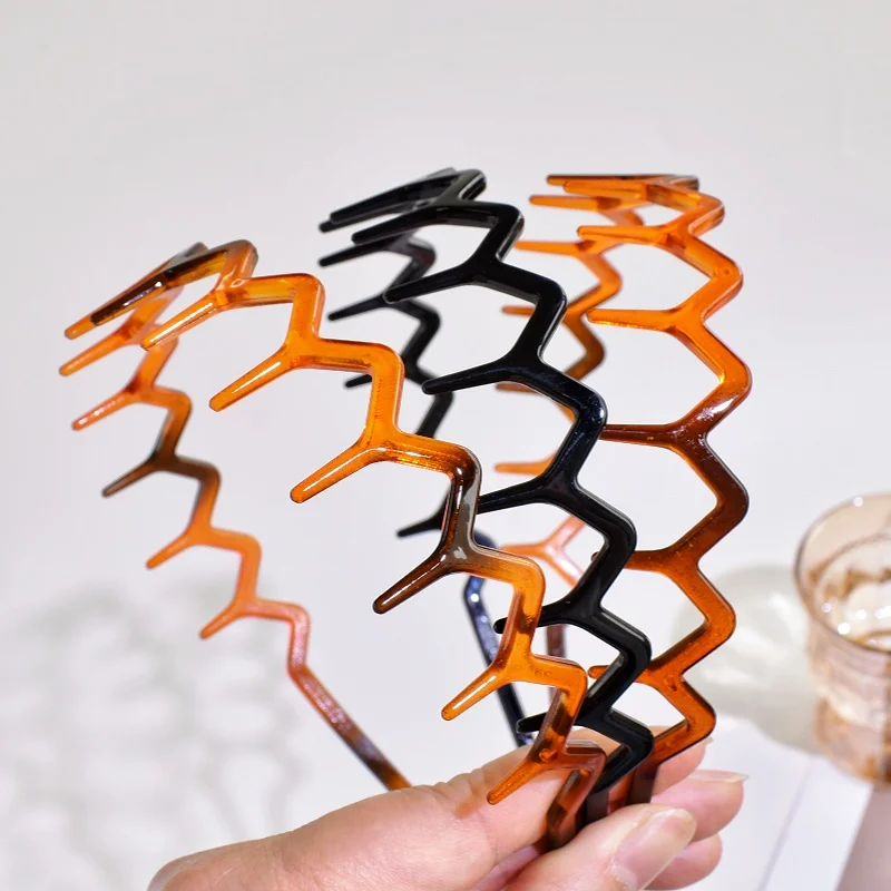 3 Pieces of Wavy, Toothed, High Cranial Top Texture Hair Bands, Pressure-Free, Suitable for Both Men and Women