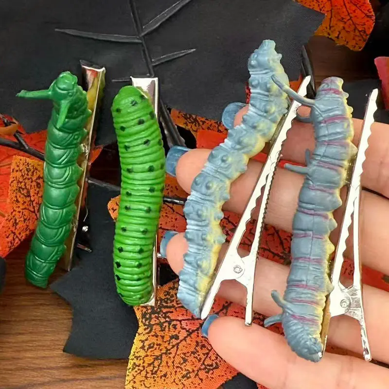 2025 Funny Hair Decorations, Halloween Bug Hair Clips, Unique Ladybug Hair Accessories, Creepy Crawler Earthworm Duckbill Clips