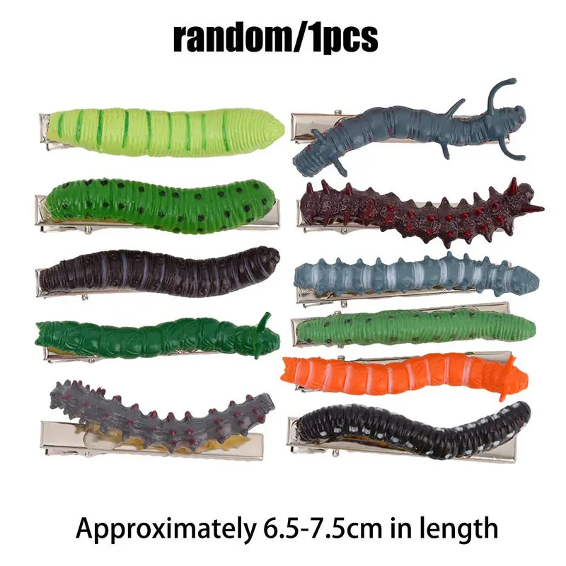 2025 Funny Hair Decorations, Halloween Bug Hair Clips, Unique Ladybug Hair Accessories, Creepy Crawler Earthworm Duckbill Clips