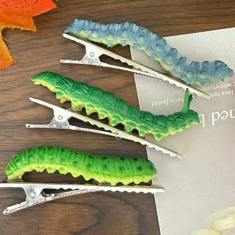 2025 Funny Hair Decorations, Halloween Bug Hair Clips, Unique Ladybug Hair Accessories, Creepy Crawler Earthworm Duckbill Clips