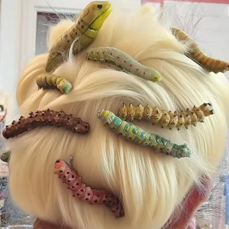 2025 Funny Hair Decorations, Halloween Bug Hair Clips, Unique Ladybug Hair Accessories, Creepy Crawler Earthworm Duckbill Clips