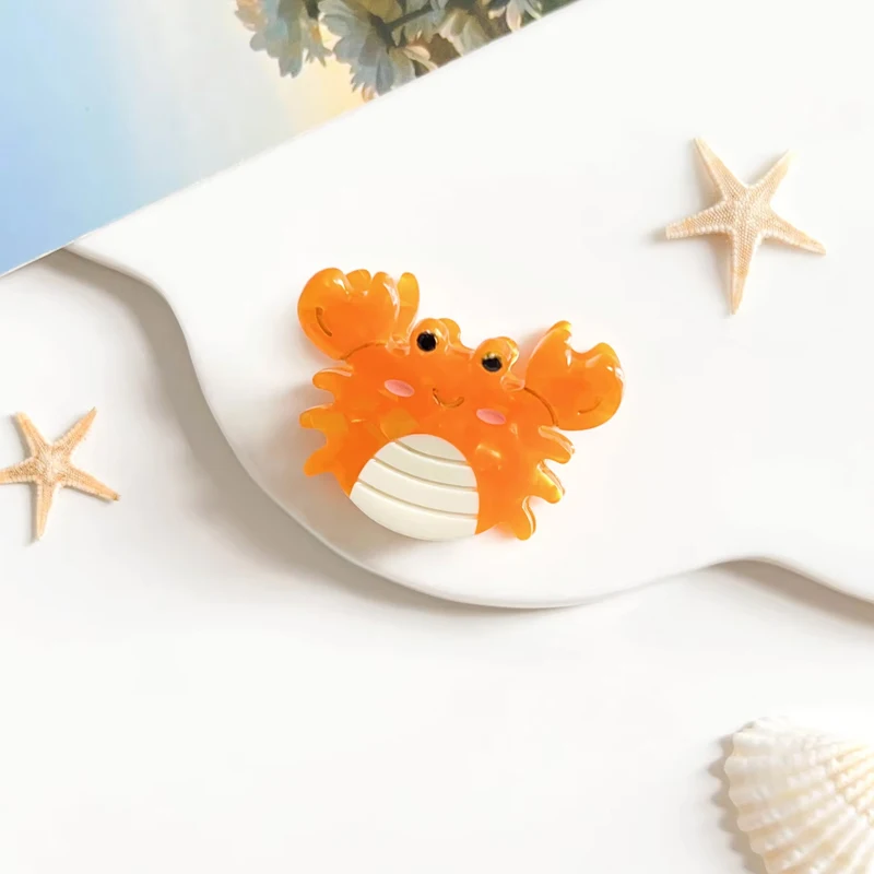 Cartoon marine small animal hairpins are small and delicate acetate pan hairpins, horsetail half-tied shark clips