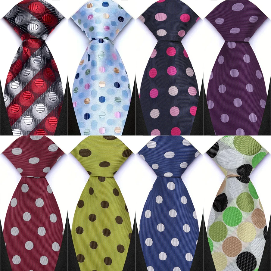 Vintage 8CM Necktie Fashion Man's Tie Polka Dots Wedding Neckties For Men Neck tie Unisex Dress Shirt Collar Neckwear Cravat