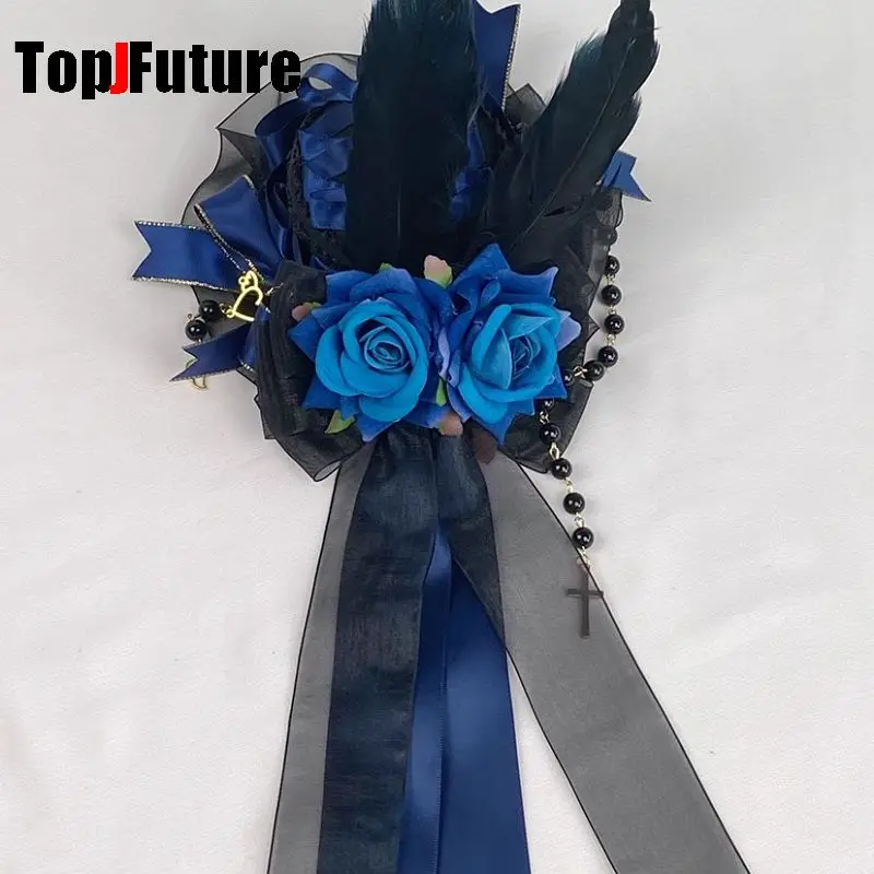 Headwear Spike Lolita Y2K Girl Gothic Punk Harajuku Ball Rose Pearl Feather Small Hat Elegant Hairpins Clip Hair Clip Hairgrips