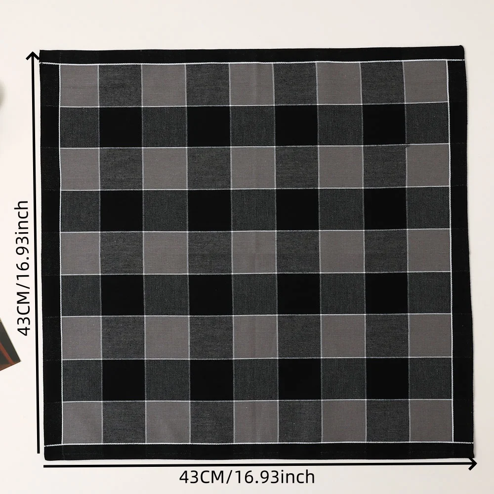 6 Packs of Men's Pure Cotton Plaid Handkerchiefs, Gentleman's Suit Flap Pocket Pants Squares, Thin Sweat Towels, Wedding and Holiday Supplies