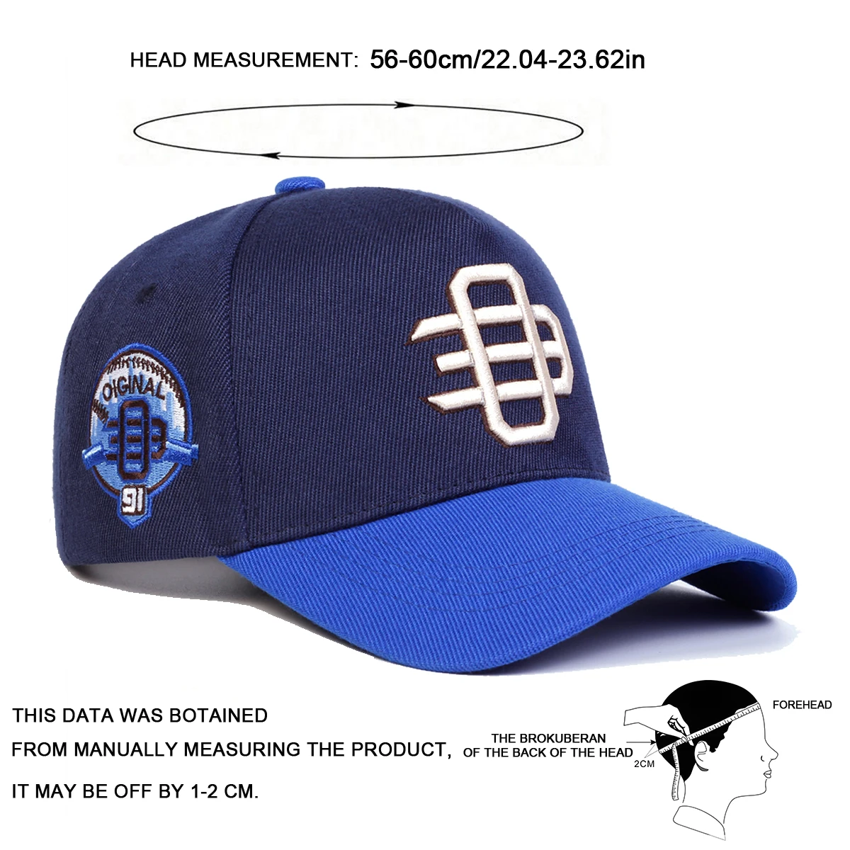 Unisex OE Side 91 Embroidery Baseball Caps Spring and Autumn Outdoor Adjustable Casual Hats Sunscreen Hat