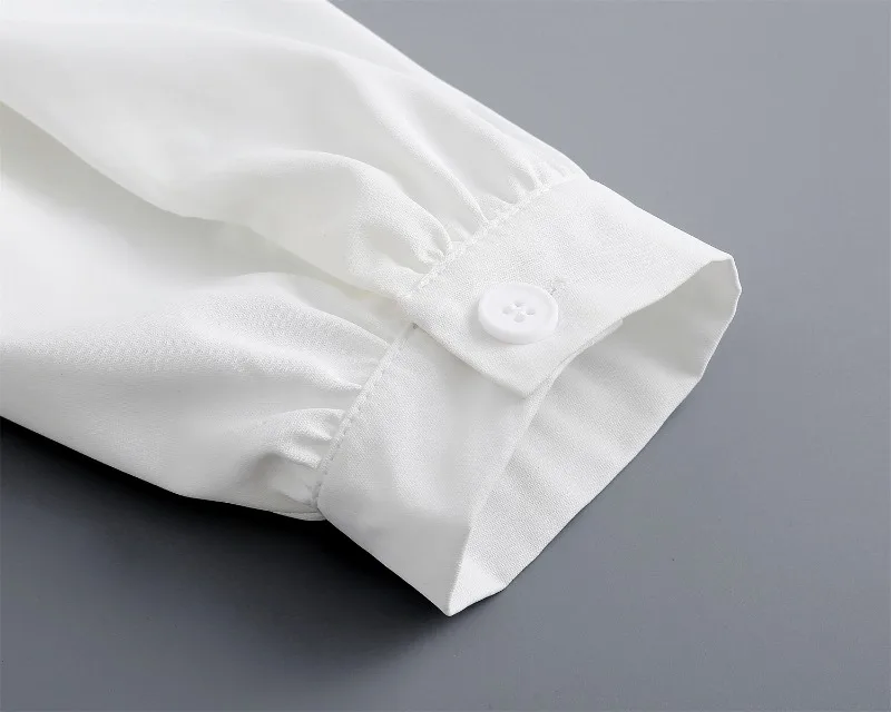Womens Ruffle Shrugs Long Sleeves Fake Collar Lapel Button Shirt Crop Tops Shoulder Wraps Detachable Collar Punk False Collar