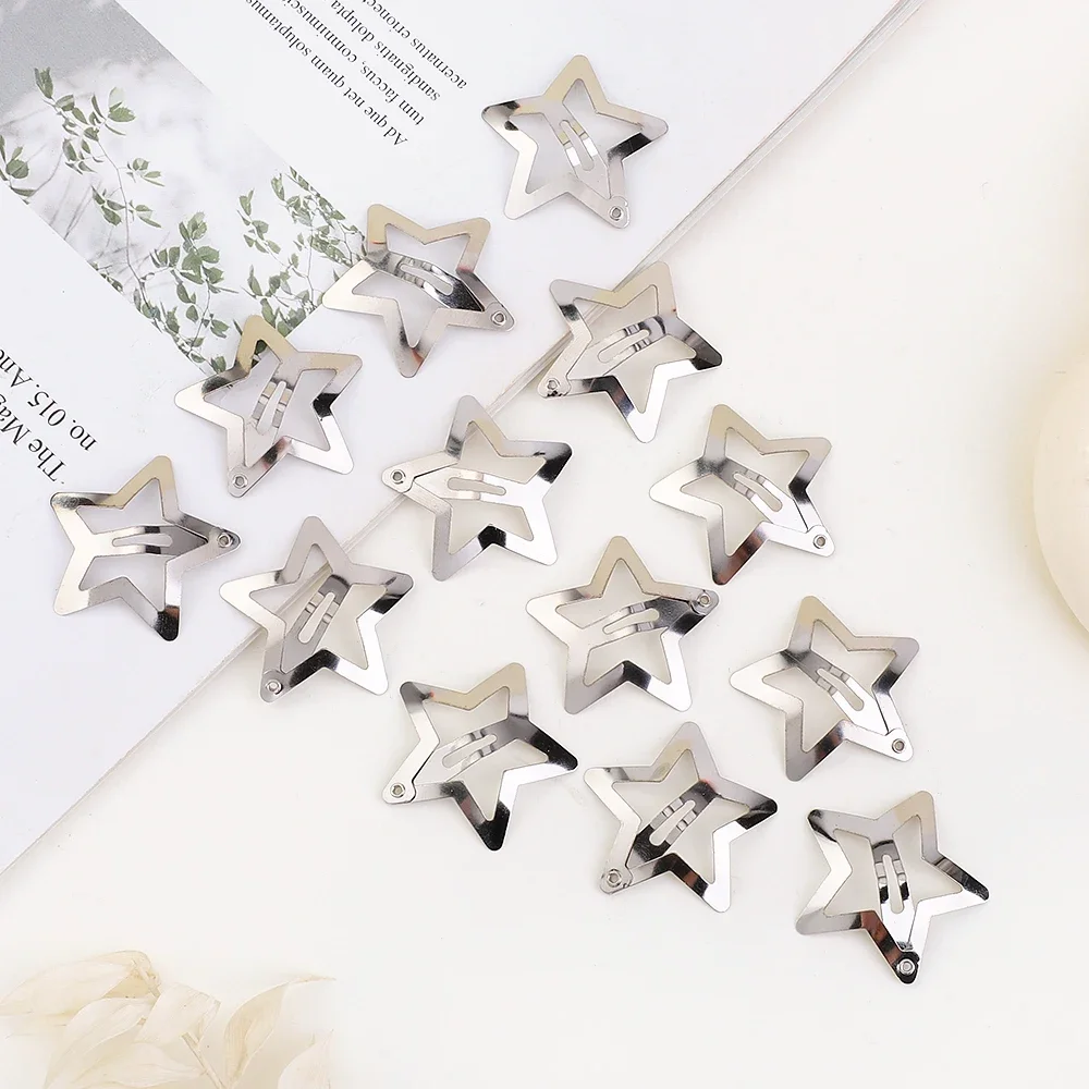 5/10/20Pcs Silver Star Y2K BB Hair Clips Women Grils Cute Metal Star Hair Clips Side Barrettes Hair Accessories Headwear Gifts