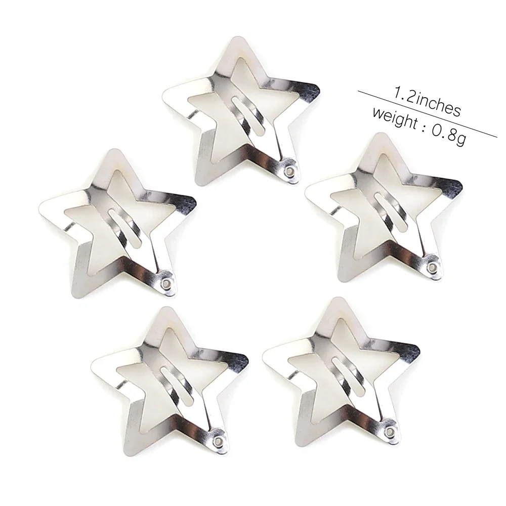 5/10/20Pcs Silver Star Y2K BB Hair Clips Women Grils Cute Metal Star Hair Clips Side Barrettes Hair Accessories Headwear Gifts