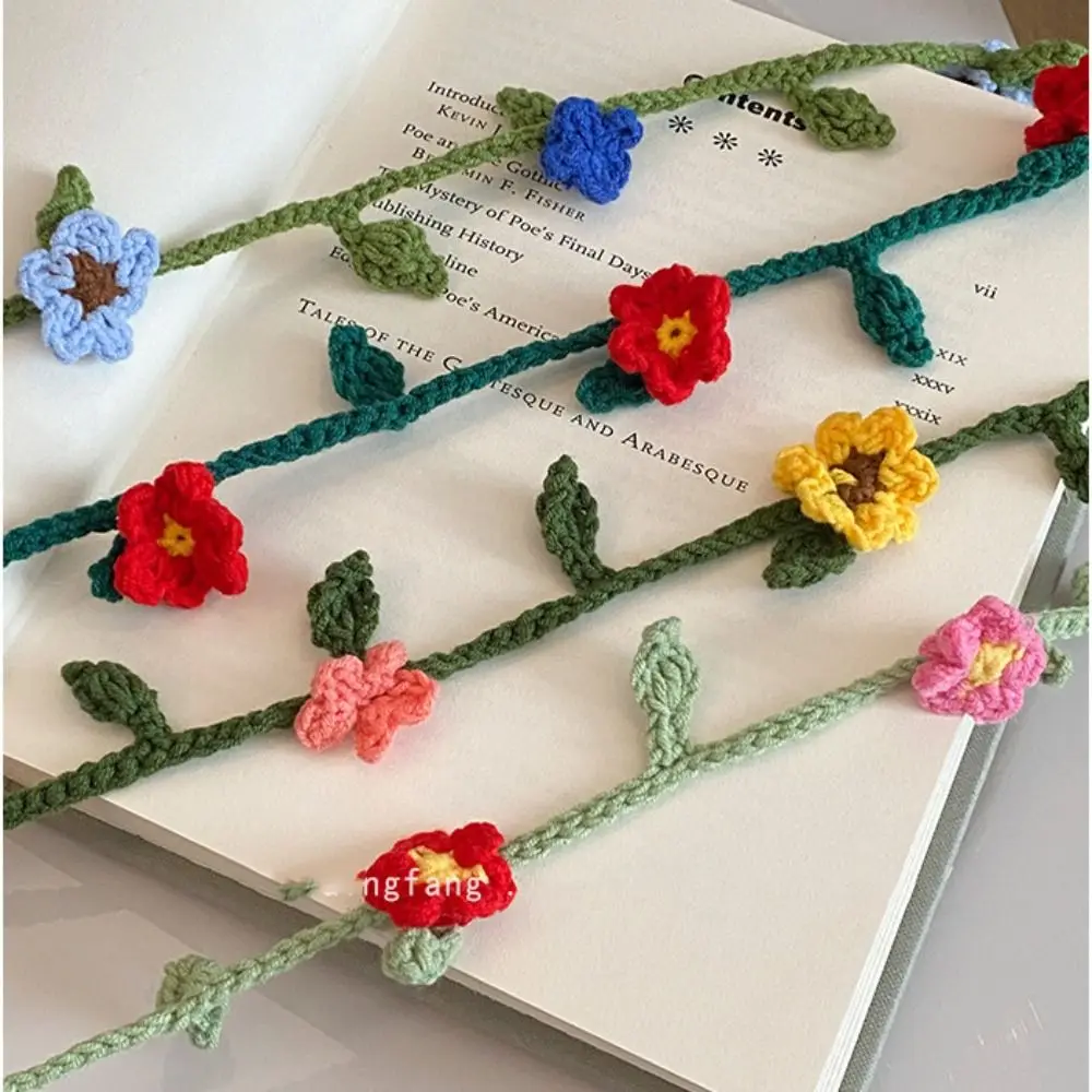 Cool Wool Knitted Scarf Handmade Crocheted Korean Style Rose Flower Shawl Harajuku Style Ribbon Knit Headband Ladies
