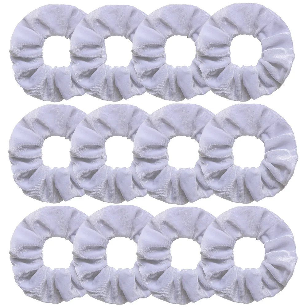 Women Soft Velvet Chouchou Hair Ties Solid Color Fluffy Large Scrunches Set Wholesale 12pcs Schrunchy Pack For Girls